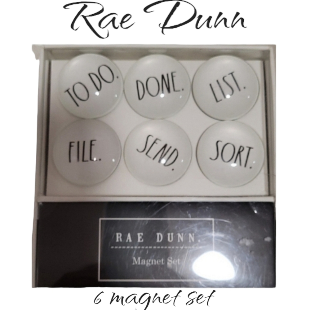 Rae Dunn 6 motivational to do  list Glass-Dome Magnets CLEAR magnets NIB